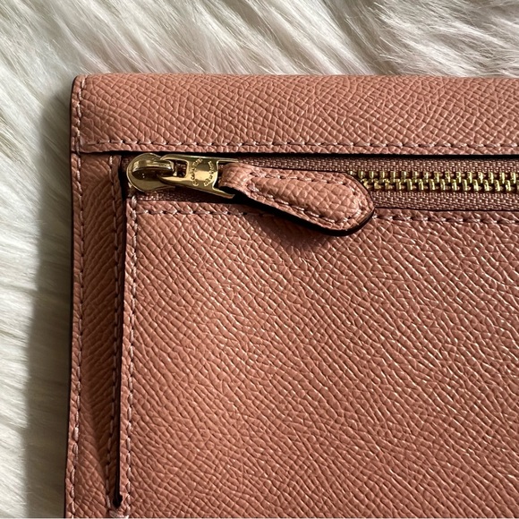 Coach Pink Crossgrain Snap Trifold Wallet - Picture 6 of 7